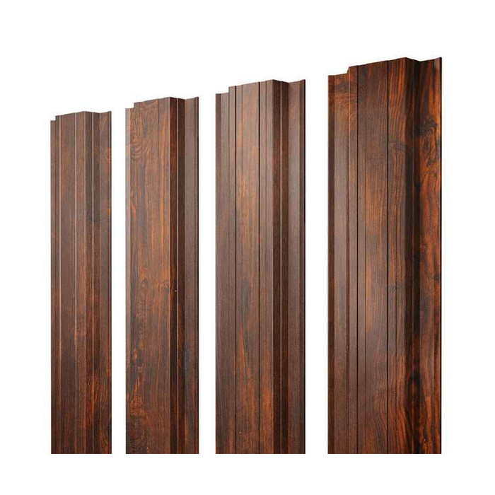 Штакетник Прямоугольный с прямым резом 0,45 Print Elite Chestnut Wood TwinColor