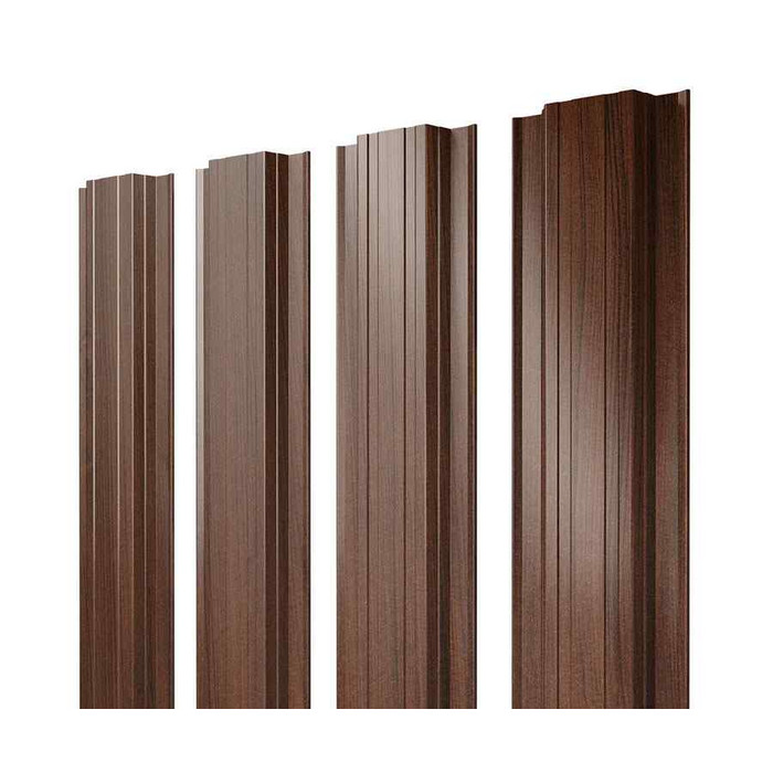 Штакетник Прямоугольный с прямым резом 0,45 Print Elite Choco Wood TwinColor